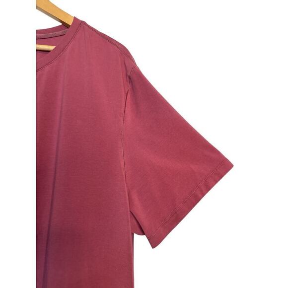 CRZ Yoga Women's Short Sleeve Soft Pima Cotton Henley T-Shirt Size XXL Dark Rose - Picture 3 of 7